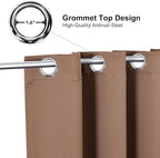 ChrisDowa Room Darkening Curtains 108 Inches Long 2 Panels Set for Living Room, Grommet Thermal Insulated Blackout Curtains for Bedroom (Cappuccino, 52 x 108 Inch)