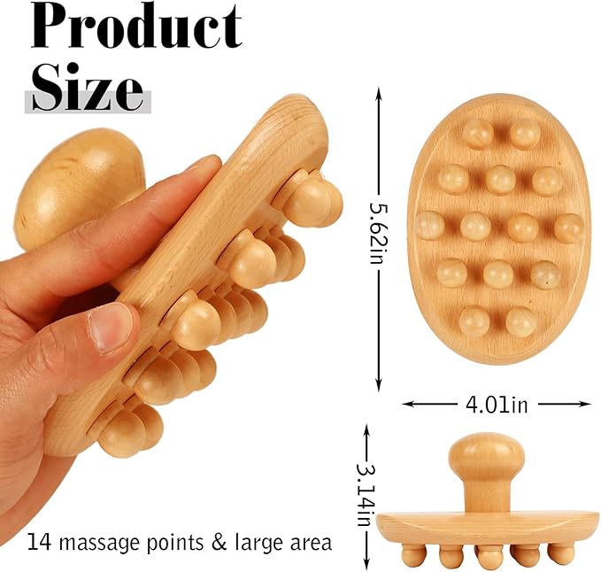 Wood Therapy Massage Tools Cellulite Massager Roller Wooden Body Brush Fascia Blaster Brush Body Shaping Professional Maderoterapia Kit Lymphatic Drainage Massager