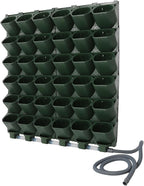 36 Pockets Hanging Planter Bags, Vertical Wall Mounted Plant Planting Grow Bags, Stackable Wall Planter with Timer, Self Watering Hanging Planters for Outdoor Indoor Garden-Green
