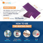 SunnyBay Extra Large Microwave Heating Pad, Microwavable Heavy Weighted Full Body Moist Cold Pack and Washable Fleece Cover, 10x24 Inches, FSA HSA Eligible, 2.8 lbs, Made in USA, Purple