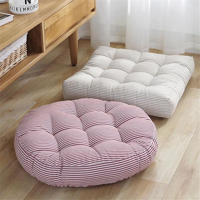 Tiita Chair Cushions 22"x22" Square Windows Pad for Adults Seating Pillows Set of 2, Beige