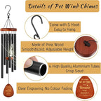 Pet Memorial Wind Chimes 26" - Dog Memorial Gifts for Loss of Dog, Dogs Remembrance Bereavement Gift, Pet Loss Sympathy Gifts (Design 4)