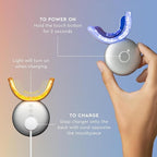 MOON LED Teeth Whitening Kit - Platinum Teeth Whitener Device + 28 Dissolving White Strips - Yellow, Blue, + Red Light Therapy Whitening Tray for Gum Health and Fresh Breath (4 Piece Kit)