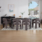 Charcoal Grey Chenille Dining Chairs Set of 2, Modern Barrel Dining Room Chairs Upholstered Accent Chair with Arms and Round Back for Living Room Kitchen Armchair No Assembly Needed