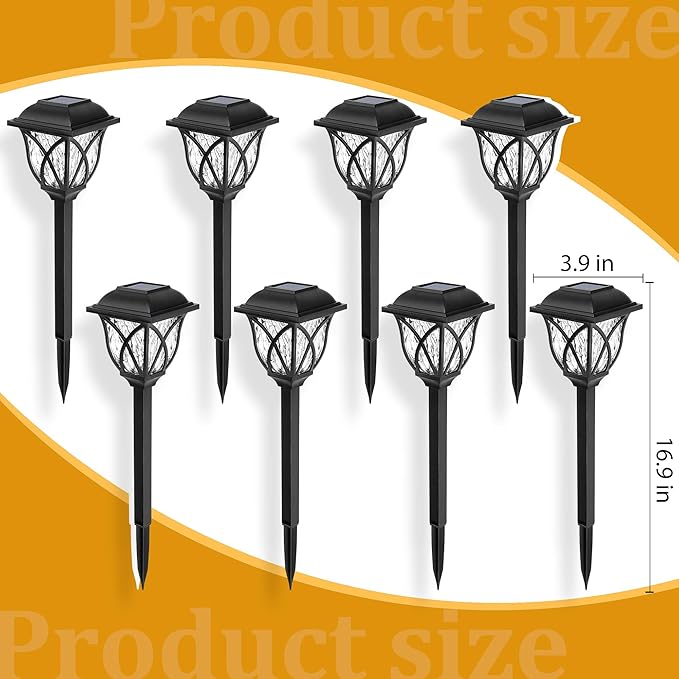 GIGALUMI Solar Lights Outdoor Waterproof, 6 Pack LED Solar Garden Lights, Outdoor Decorations, Garden Decor for Yard, Patio, Landscape, Planter, Walkway (Warm White)