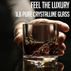 Grand Canyon Heavy Crystal Whiskey Glasses Gift Set of 4, Thick Freezable Bourbon Glass 1lb Each, Premium Whiskey Gifts for Men, Frozen Crystal Chills Cocktails, 10 oz