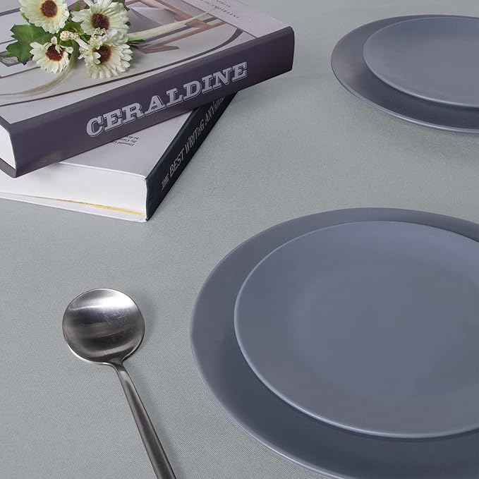 sancua Rectangle Tablecloth - 54 x 120 Inch - Stain and Wrinkle Resistant Washable Polyester Table Cloth, Decorative Fabric Table Cover for Dining Tables, Buffet Parties and Camping, Silver Grey