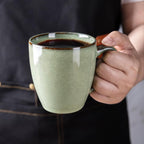 GBHOME Ceramic Coffee Mugs Set of 4, 12oz Stoneware Coffee Mugs Set For Dad Mom Women MEN, Light Weight Ceramic Coffee Cups for Latte/Tea/Beer/Hot Cocoa, Dishwasher & Microwave Safe, Pastel Green
