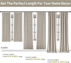 RAIN CITY Extra Long Blackout Curtains 144 Inches Long,Custom Length High Ceiling Tall Grey Backing Draperies for Large Windows Living Room Back Tab Rod Pocket with Hooks(50 x 144-in 12ft Beige 2PCs)