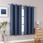 ChrisDowa Blackout Curtains 48 inches Long for Bedroom - 2 Panels Set Grommet Thermal Insulated Room Darkening Curtains for Living Room (Stone Blue, 42 x 48 Inch)