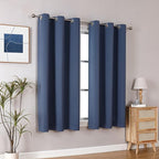 ChrisDowa Small Window Curtains 50 inches Long for Bedroom - Grommet Short Thermal Insulated Room Darkening Curtains for Kitchen (2 Panels, Stone Blue, 29 x 50 Inch)