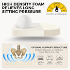 downluxe Indoor Chair Cushions for Dining Chairs, Foam Kitchen Chair Pads with Ties and Non-Slip Backing, 16" x 16" x 2", Beige, 6 Pack