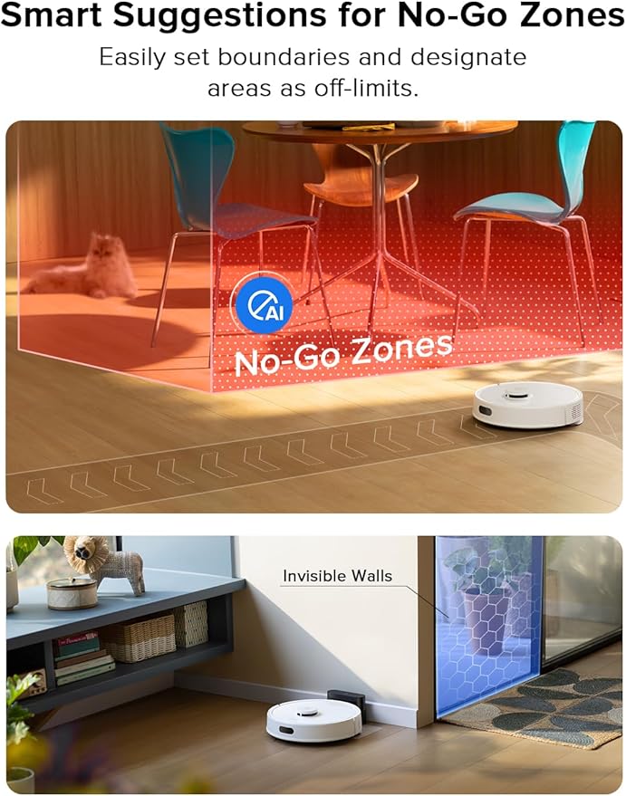 roborock Q7 L5 Robot Vacuum and Mop Combo, 8,000Pa Suction, Upgraded from Q5 Pro, Dual Anti-Tangle System, LiDAR Navigation, No-Go Zones, Self-Charging Robotic Vacuum Cleaner, White