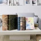 Decorative Fake Book Box for Shelf Decor, Coffee Table Storage & Home Decor - Vintage Faux Leather Embossed Secret Storage Box with Magnetic Closure (12" Large Size)