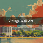 WREVERW Vintage Madison Poster Canvas Print with Wooden Hanger Frame, Featuring the Iconic Wisconsin State Capitol and Lakeside View, Wall Art for Home and Office Decor, 16x23 inches