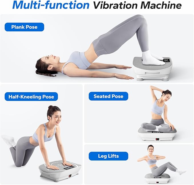 MERACH Vibration Plate Exercise Machine, Whole Body Workout Equipment for Women, Bluetooth and Silicone Pedal, Vibration Plate with Auto Mode, Vibrate Fitness Platform for Home