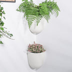 Sungmor Wall Hanging Corner Planters, 4PC White Wall Mounted Flower Pots, Self Watering Wall Planter for Indoor Plants, Right Angle Corner Hanging Pot, Great for Balcony Home Office Bar Corner Decór