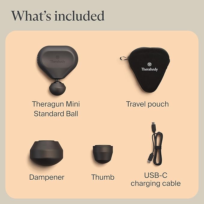 TheraGun Mini (3rd Generation) by Therabody – Ultra-Portable Massage Gun and Travel Essential for Fast, Effective Pain and Tension Relief Anywhere (Black)