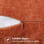 MIULEE Pack of 2 Fall Couch Throw Pillow Covers 12x20 Inch Rust Farmhouse Decorative Pillow Covers with Stitched Edge Soft Chenille Solid Dyed Pillow Covers for Sofa Bed Living Room
