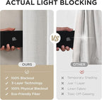 Joydeco Pinch Pleated Linen Curtains for Living Room, 100% Blackout Darkening Curtains 72 inches Length 2 Panel Thermal Insulated Pinch Pleat Drapes(Ivory,40'' Wx72'' L)