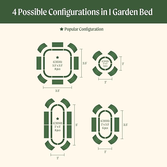Vego garden 32" Extra Tall Raised Garden Bed Kits,4 in 1 Modular Raised Planter Box for Vegetables Flowers Fruits Oval Metal Raised Garden, Sky Blue