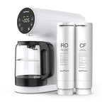 Ecoviva Countertop Reverse Osmosis Water Filtration System, Portable RO Water Filter Purifier with 5 Stage Filtration, 3:1 Pure to Drain, TDS Monitor, Faster Delivery Flow, Plug and Use - White