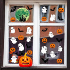 3 Sheets Glow in The Dark Halloween Window Clings Luminous Halloween Window Stickers Pumpkin Ghost Wall Decor Glowing Window Clings for Scary Halloween Theme Party Decorations