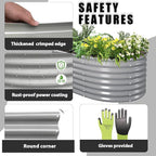 1 Pack 8x3x2FT Galvanized Raised Garden Bed Kit Oval Metal Ground Planter Box Outdoor Bottomless Planter Raised Beds for Vegetables Flowers Herbs Fruits, Gray