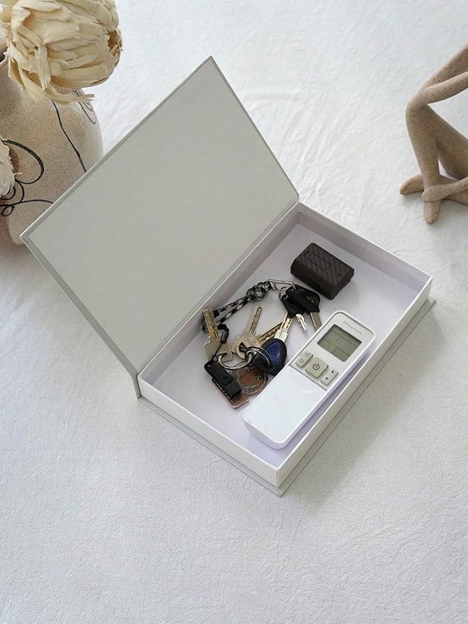 Decorative Storage Book Box – Hidden Storage for Remote Controls, Keys, and Small Items – Elegant Home Decor for Living Room, Bedroom, Coffee Table – Modern Style Faux Book Organizer (Welcome Home)