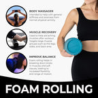Oceanfoam Tidal Roller - Miami Blue - Muscle Massage Foam Roller for Back Pain & Stretching - Firm and Ergonomic Wide Wave Textured - Yoga, Athletics, & Wellness - Full Size, 20" x 5"