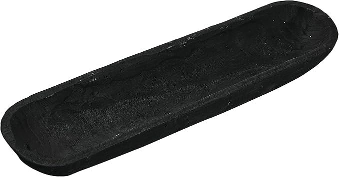 Creative Co-Op Decorative Paulownia Wood Bowl, Black