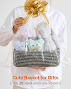 KALLAX Small Woven Basket, 12 x 8 x 4.5 Inches, Storage Basket for Organizing, Cute Small Rope Shelf Closet Cube Storage Bins Baskets for Shelves, Dog Toy Gift Baskets Empty, 3 Pack Mixed Black