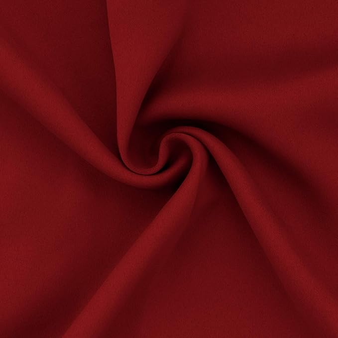 Easy-Going Blackout Curtains for Bedroom, Solid Thermal Insulated Grommet and Noise Reduction Window Drapes, Room Darkening Curtains for Living Room, 2 Panels (52x46 in,Christmas Red)