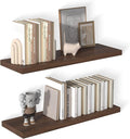 12 Inch Deep Floating Shelves for Wall 2 Pack Floating Shelves Large Storage Space Wall Mount Shelf for Living Room Kitchen Bathroom 36" W x 12" D x 1.2" H Walnut