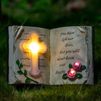 Outdoor Solar Bible Cross Garden Stakes Lights, Waterproof Memorial Grave Decorations Gifts for Cemetery Outdoors Lawn Yard Home Patio Decor