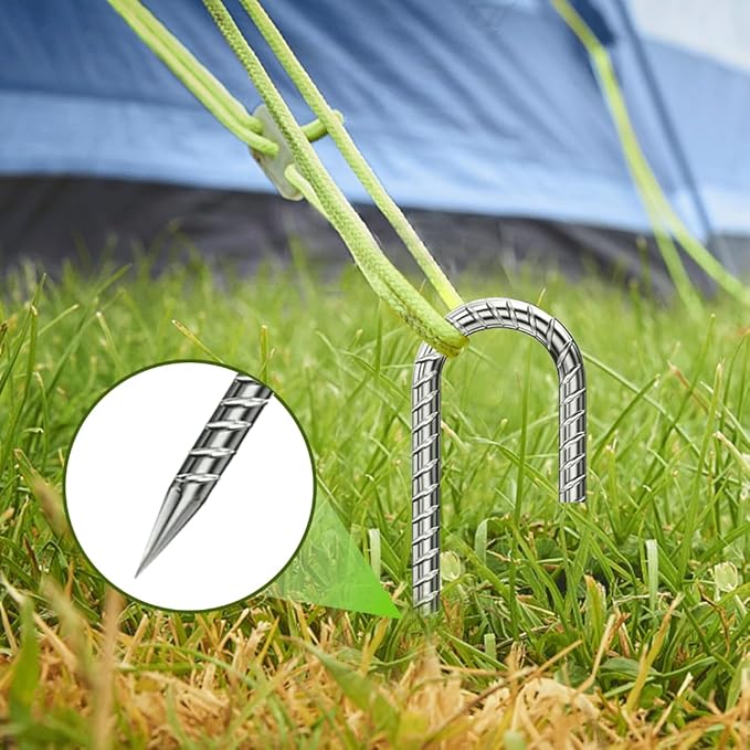 J-Hook-Rebar-Stakes-12 Inch, Ground Stakes Heavy Duty Rebar Stakes for Camping 50pcs Rebar Stakes Rust Proof Coated Metal for Flower Gardens Dog Fence Camping Tents Chicken Coop