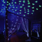 SAOROPEB Glow in The Dark 3D Butterfly 24 Pcs 3 Sizes, Luminous Butterfly Stickers for Ceiling or Wall, Glow in The Dark Party Supplies, Removable Luminous Stickers for Kids Babys Nursery (Green)