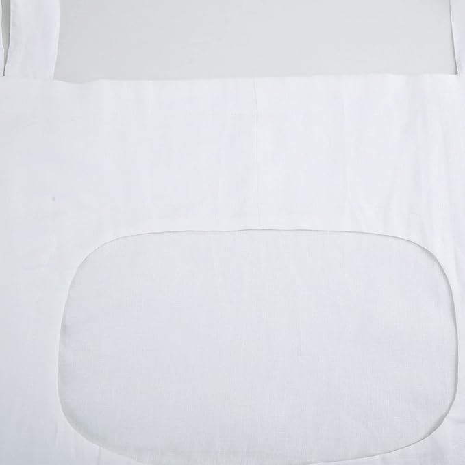 Amazhiyu 100% Linen Door Hanging Laundry Hamper Bag, 19x27 Inches (White)