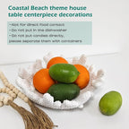 Accessoryway White Coral Textured Decorative Bowl,9.45" Medium Resin Decorative Centerpiece Bowl for Coastal Beach theme house table centerpiece decorations & Nautical decorations for coffee table