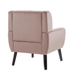UIXE Accent Chair, Velvet Upholstered Armchair for Living Room, Modern Club Arm Chairs Comfy Single Sofa Button Tufted Bedroom Reading Seat - Skin Pink, Set of 1