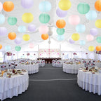 Paper Lanterns Pastel Round Hanging Chinese Lanterns for Birthday Baby Shower Rainbow Easter Party Decorations Pack of 12