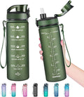 Enerbone Water Bottle, Leakproof BPA & Toxic Free, Motivational Water Bottle with Times to Drink and Straw, Fitness Sports Water Bottle with Strap for Office, Gym, Outdoor Sports