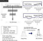 Flashing God Dia 20" Modern Chandeliers for Dining Room Black Flush Mount Ceiling Chandeliers LED Dimmable Pendant Lighting Crystal Ceiling Light Fixture for Living Room Bedroom Hallway 2700K-6000K