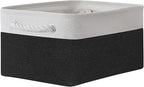 TheWarmHome Storage Bins for Shelves - 1 Pack 13.8x9.7x6.7 inch Storage Basket for Organizing for Closet Organizer Cubes Laundry Cloth Nursery (White & Black)