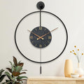 Large Modern Wall Clock,Wall Clocks for Living Room Decor,Classical Silent Metal Minimalist Walnut Dial,Big Decorative Farmhouse Pendulum Wall Clock With Walnut Pointers for Office,Dining Room