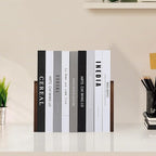 Book Ends, Black Walnut Wooden Bookends for Shelves - Heavy Duty Non-Slip Book Organizers, Upgraded Decorative Bookend Holders for Home, Kitchen, Office, Set of 2, Small