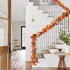 Lvydec 6 Pack Fall Maple Garland - 5.9ft/Strand Artificial Fall Foliage Garland Realistic Maple Leaves Autumn Decor for Home Wedding Halloween Thanksgiving Party