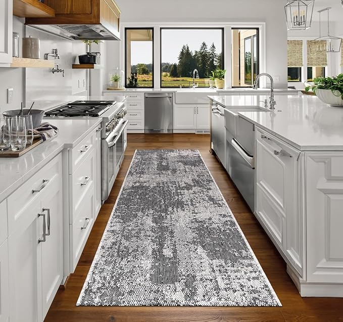 Keen Home Design Terrace Outdoor Runner Rug - 2x8 Washable Indoor/Outdoor Rug for Patio, Kitchen, Balcony, Beach, Garden, Deck and Porch, Size: 2'2"x7'7"