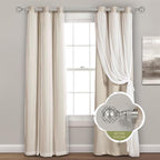 Silver Farmhouse Curtain Rods for Windows:Heavy Duty Adjustable Curtain Rod for Bedroom Living Room,Boho Decorative Rustic Drapery Rods with Vintage Coastal Finial,Antique Silver 2 Pack 18-45"