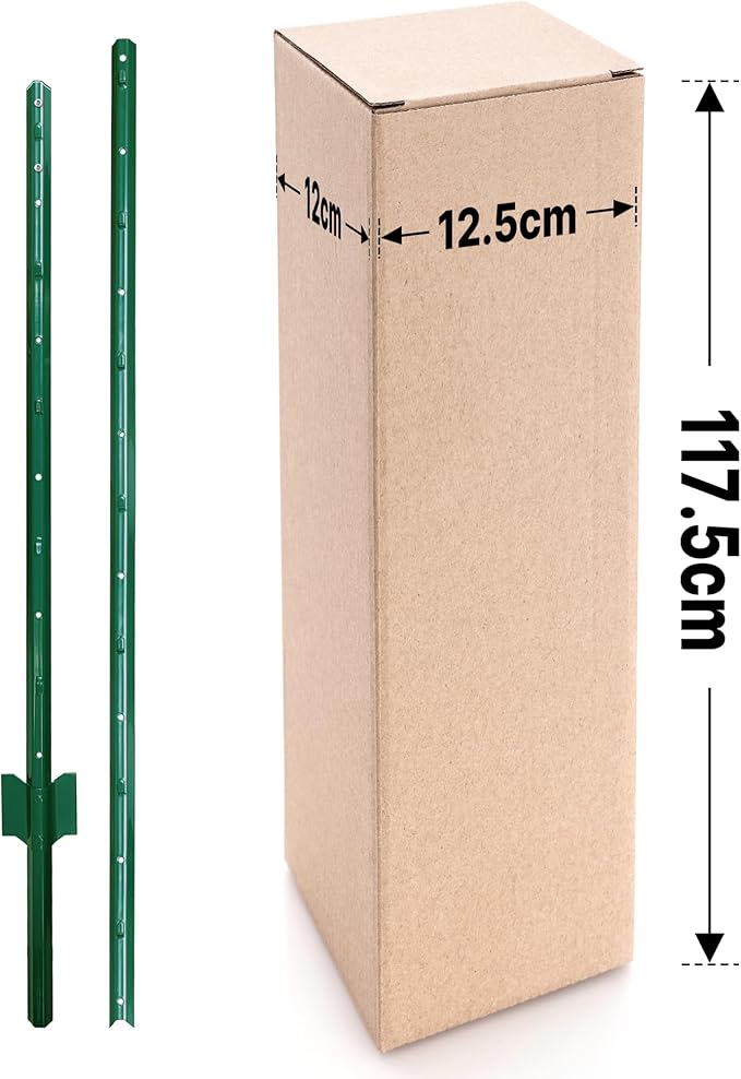 ARIFARO Sturdy Duty Metal Fence Posts 7 Feet assemblable,Pack of 10, No Digging Garden U Post for Wire Fencing Steel Poles for Yard, Outdoor